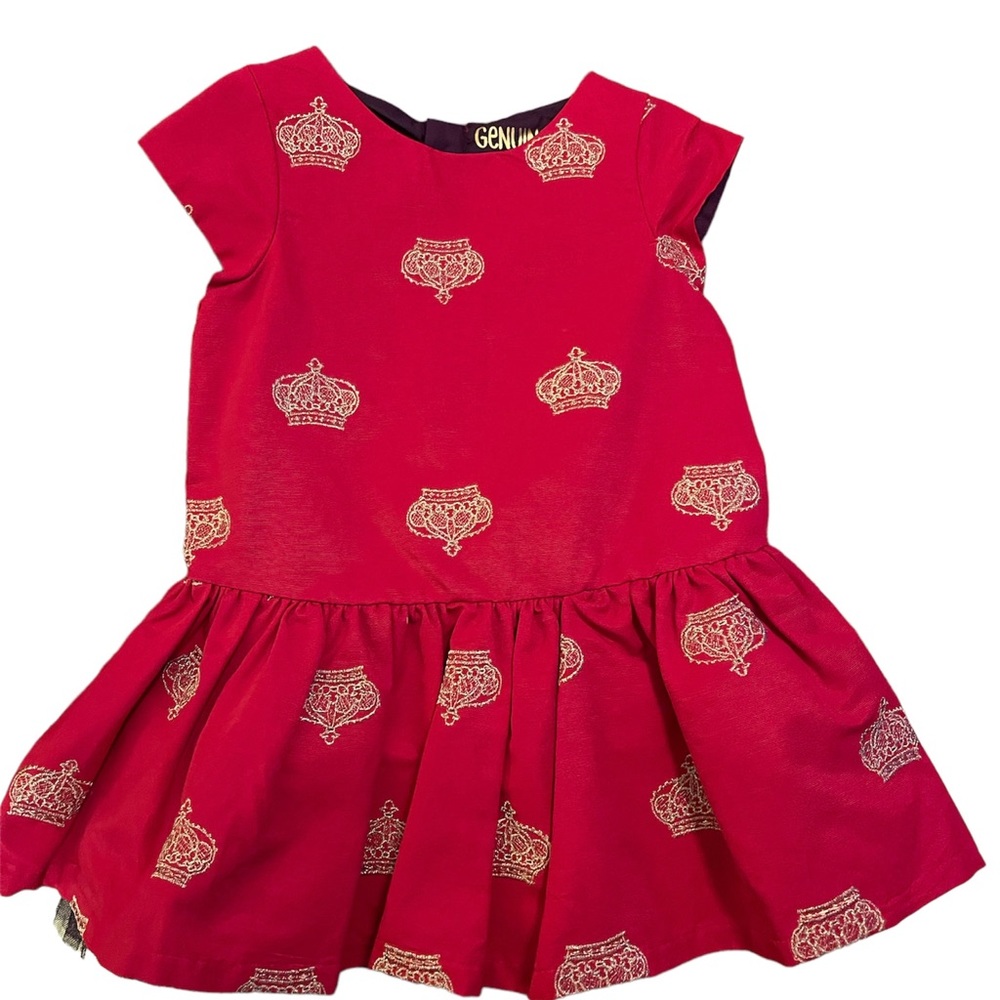 Genuine Kids | Red + Gold Crown Dress